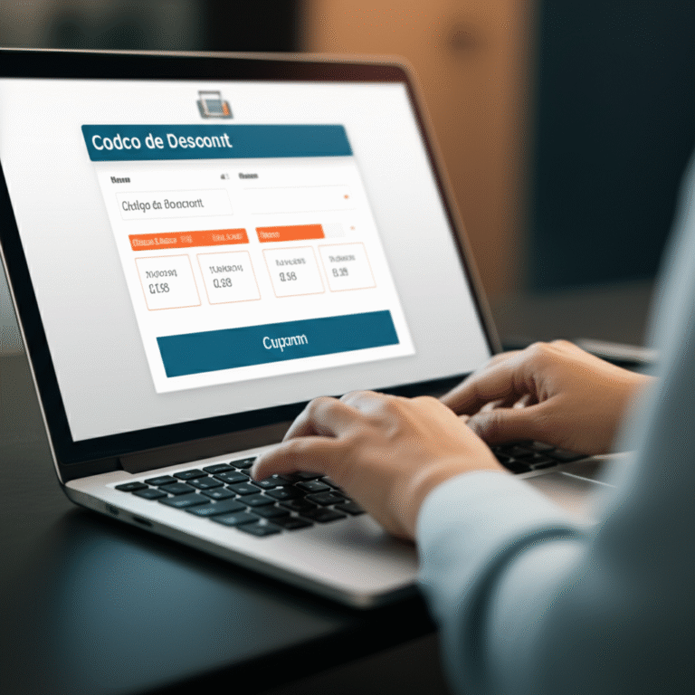 Pessoa inserindo um código de desconto em uma tela de checkout online