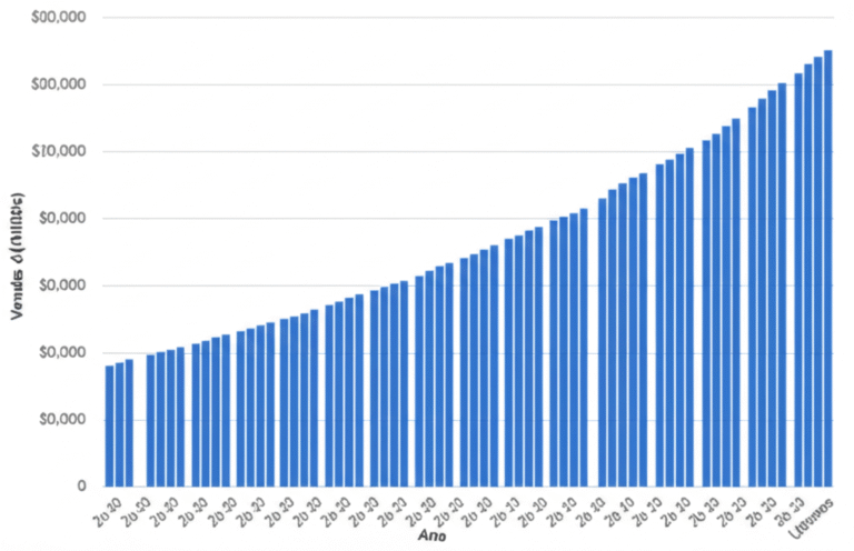 Gráfico mostrando crescimento das vendas de NFTs no metaverso