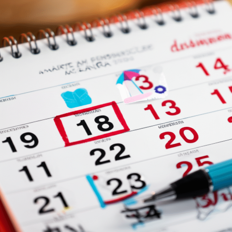 Calendário de compras sazonais com datas marcadas para promoções