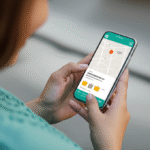 Pessoa usando smartphone para encontrar ofertas geográficas