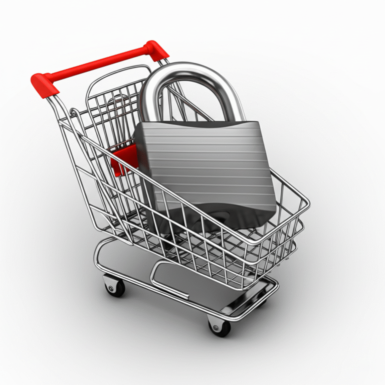 Ícone de cadeado simbolizando compras online seguras
