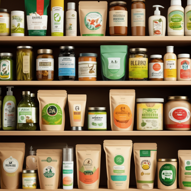 Diversas embalagens de produtos de marcas com propósito